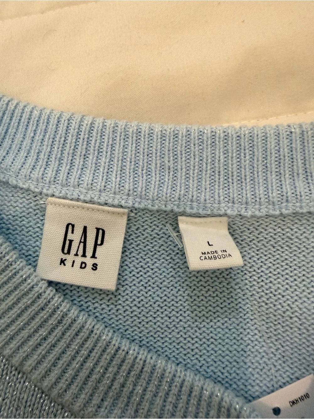 GAP Light Blue Sparkle Crewneck Sweater
